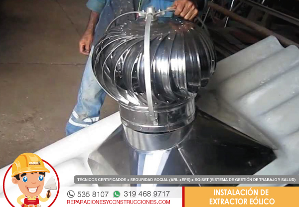 Sistemas de ventilación y mantenimiento de extractores eólicos en Bogotá